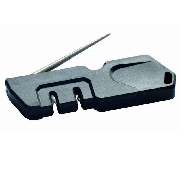 
Multi- functional Knife Sharpener, Three Stages:Cone Diamond Rod for Serrated and Usual Edges;Carbide Blades for Dull Knife Edge 