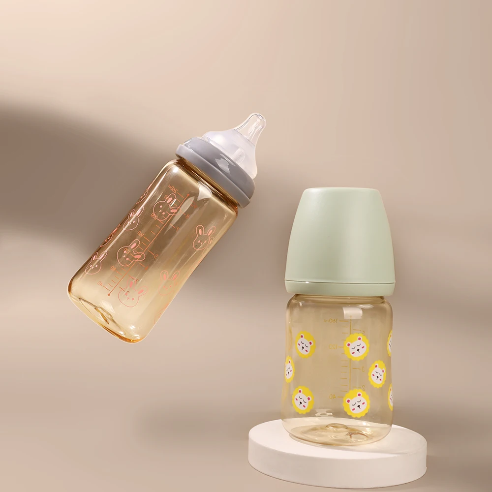 Wholesale Natural Newborn Anti Colic Feeding Bottle 6oz Wide Mouth BPA Free PPSU Baby Bottle for Breastfeeding Babies
