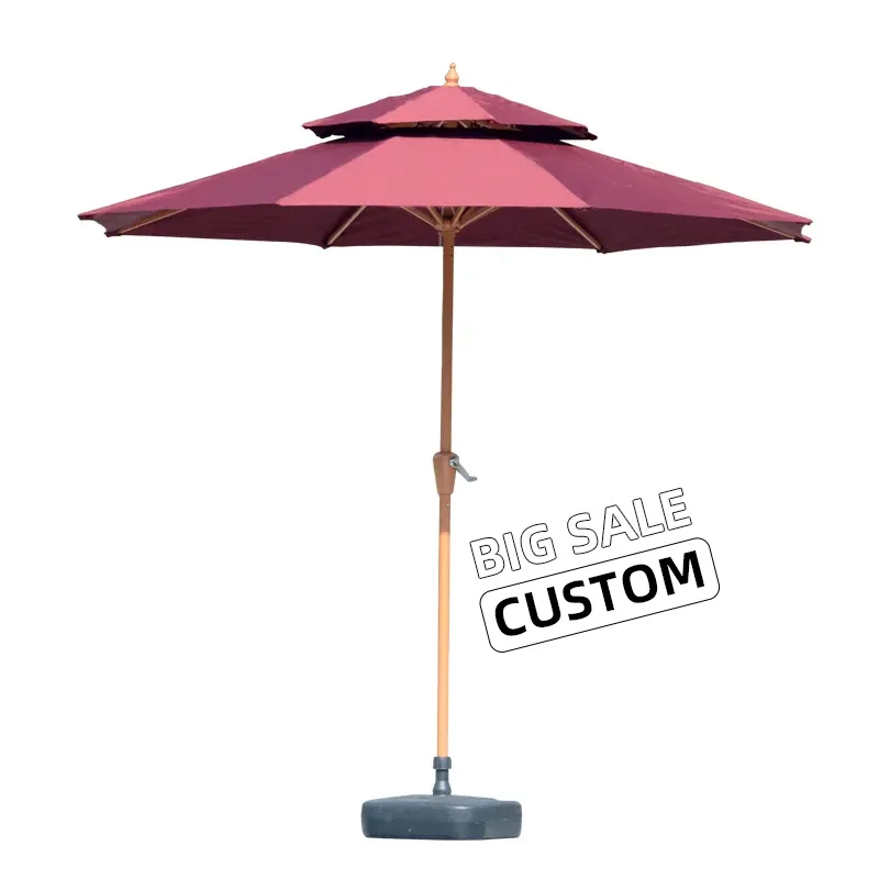 New Design Hot Sellers 9Ft/2.7M 8 Ribs Outdoor Patio Umbrella With Tile And Crack Factory Direct Garden Parasol Sun Umbrella
