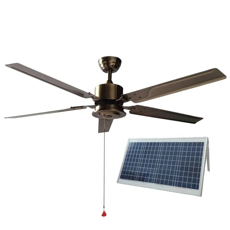 40w solar powered DC ceiling fan low voltage 12v / 24v 52 inch fan blade
