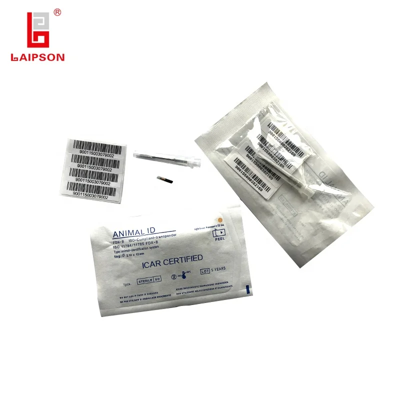 134.2Khz FDX-B rfid pets microchip needle with black applicator