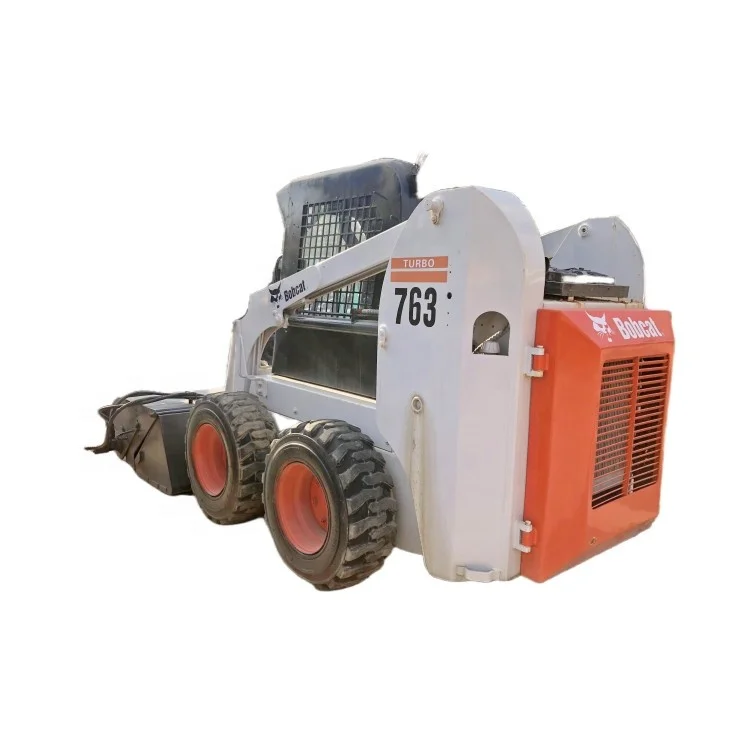 Used Bobcat 763 skid steer wheel speed mini sweeper  high quality  also use in door in good working condition ready to work