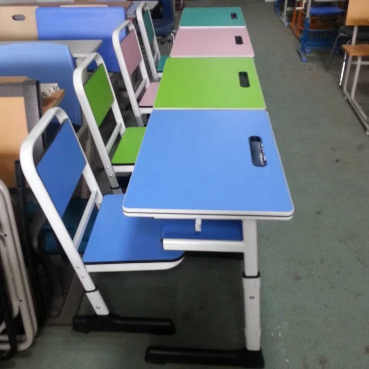 Adjustable School Classroom Desk Sets Student and Chair Table for