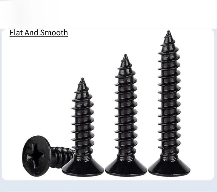 ZhiJia Factory Custom manufacturers zinc black self-tapping screws black screw metal