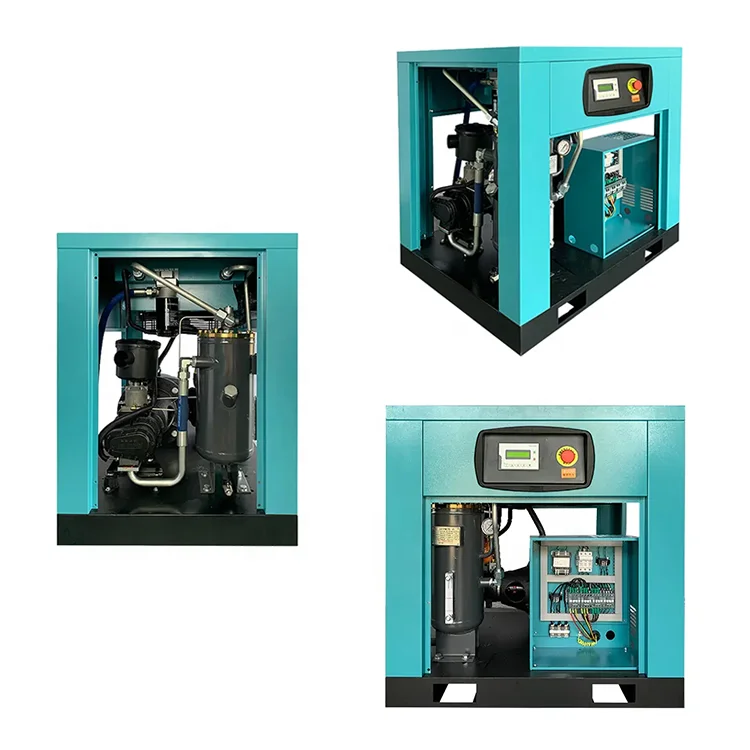 Customized CE 7.5KW 15KW 22KW 37KW 75KW 8Bar 10bar 13bar electric oil free silent industrial rotary screw type air compressor