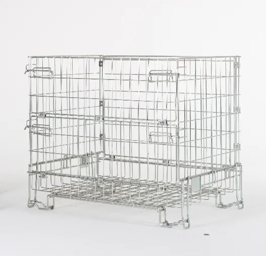 Фабричные промышленные сверхпрочные штабелируемые ящики для хранения из проволочной сетки с крышкой