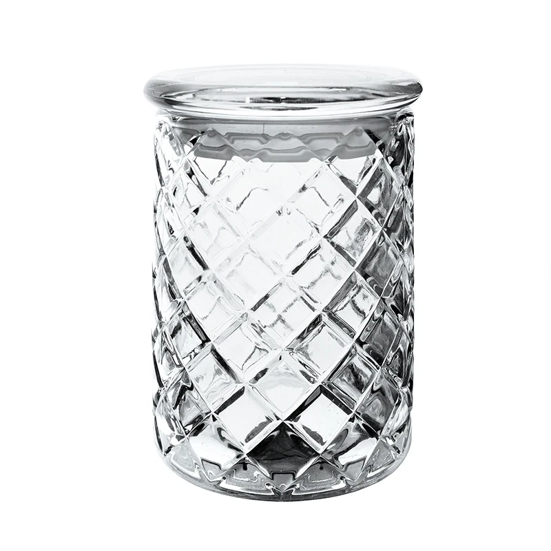 Elegant Design Stylish Clear Crystal Glass Candy Biscuit Jar Decorative Sweet Container With Lid