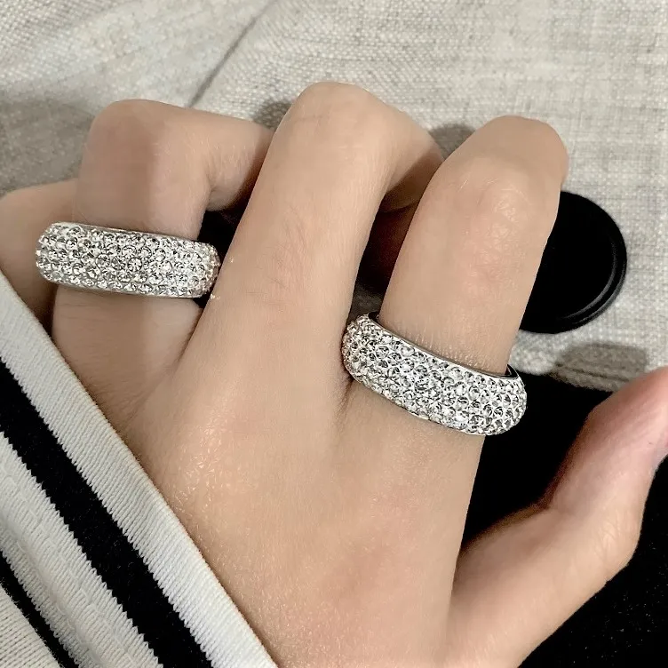 VAF High End Aaa Zirconia Pave Ring Stainless Steel Iced Out Moissanite Eternity Engagement Cubic Zirconium Ring For Men Women