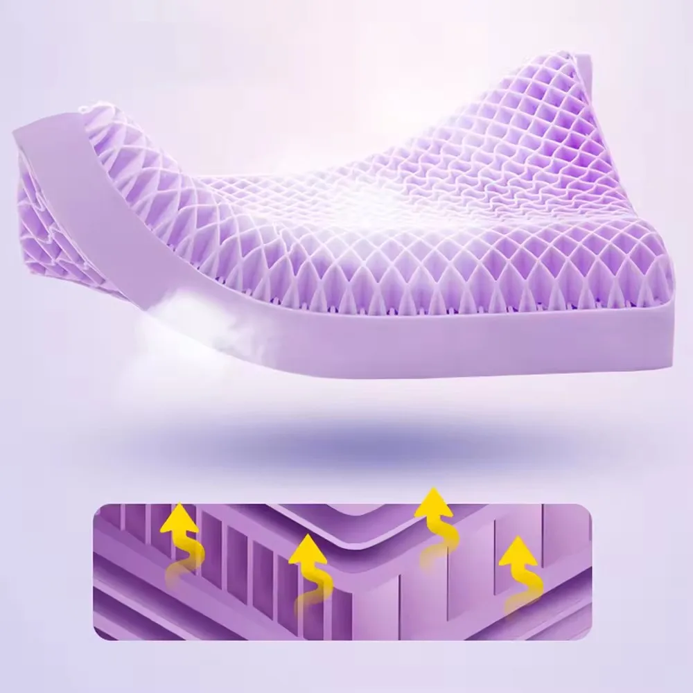 Good Quality Durable Food Grade 3D Wave Shaped Foam Breath Pillow Cool Gel Washable TPE Sleeping Pillow