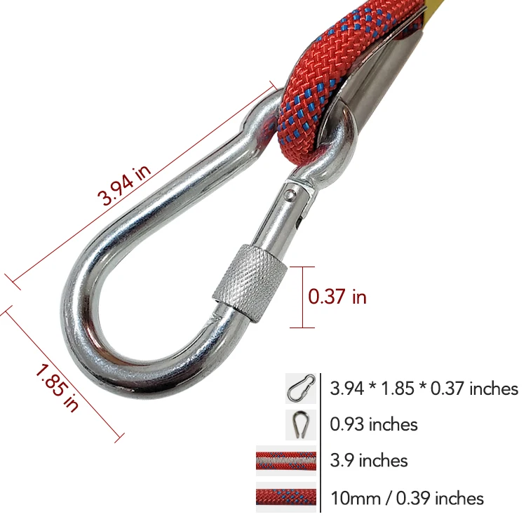 10mm polyester outdoor climbing rope  escape rope 10M(32ft)  rock climbing safety  rope