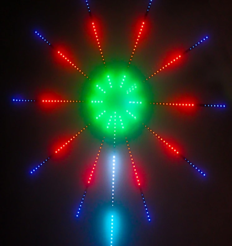 Created custom DIY fireworks DC5V USB White PCB 30 leds rgb pixel led strip kit