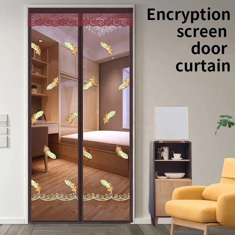 Explosion proof and mosquito proof mesh curtain with automatic closing and strong magnet for door curtain