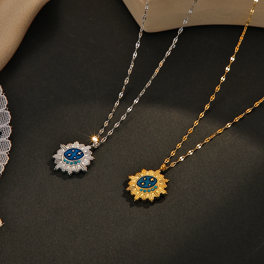 Винтажное 18-каратное Позолоченное колье с эмалью