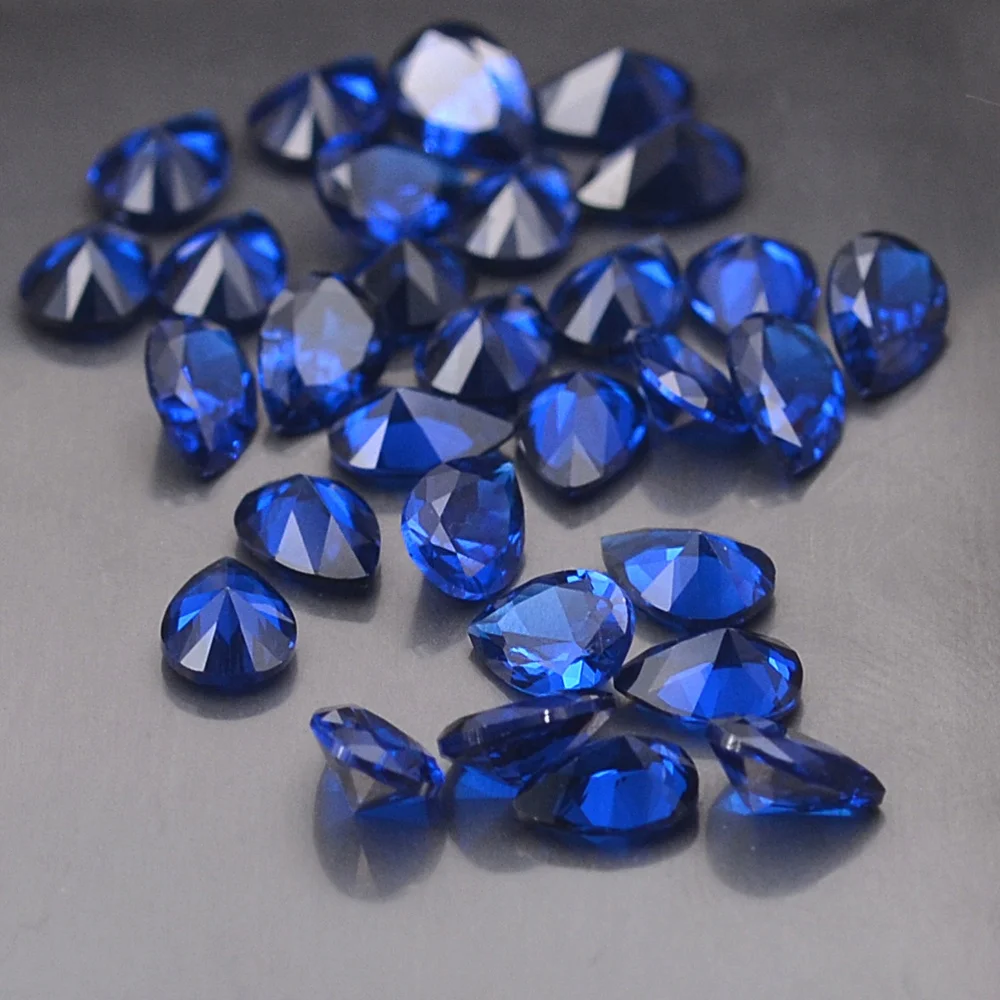 Baifu Jewelry New Product Pear Cut Loose Blue Sapphire 113# Synthetic Spinel Stone