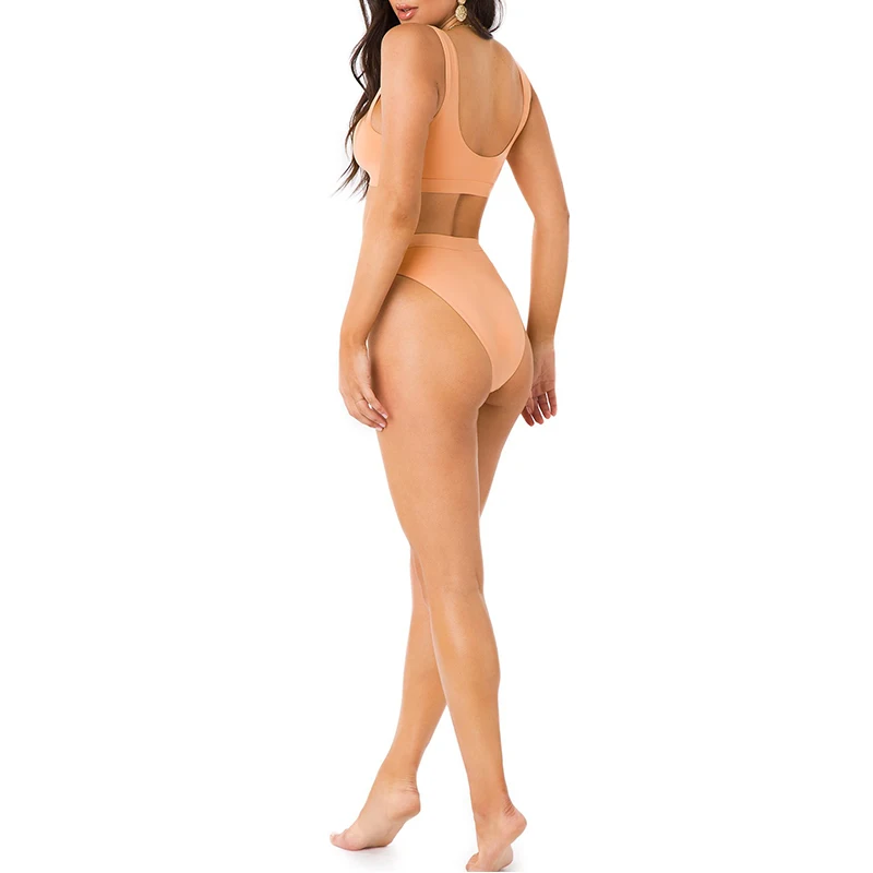 JinFeng Apparel Swimsuit Scoop Neck Bikini Set ODM/OEM Summer Beach Sport Female Bathing Suit Beach Sexy Womens Swimsuits Set