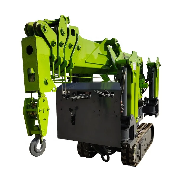3 tons crawler spider crane 5 tons 8 tons 15 meters boom oil-electric dual purpose remote control mini crawler crane