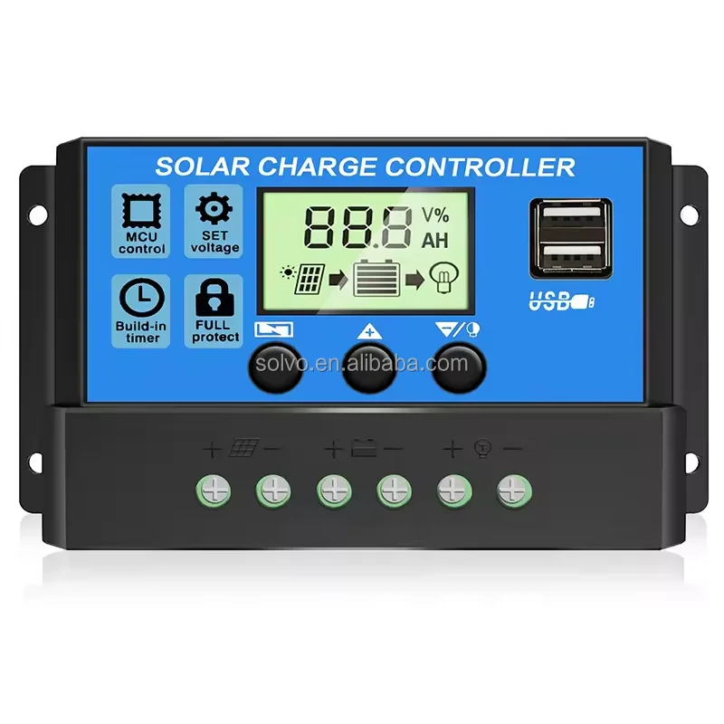 Solvo Customized 12v 24v Solar Charge Controller 10/20/40/60/80 Amp Pwm Off Grid Solar Panel Controller charge controller