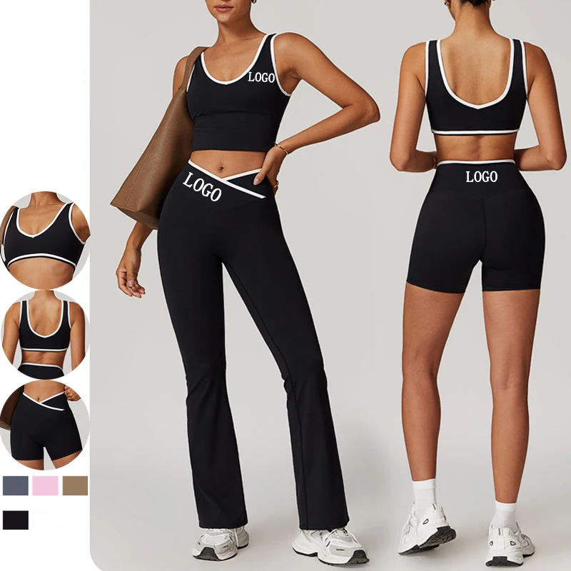 Yoga Wear Factory Sale 3PCS Women Sportswear Workout Sport Leggings Gym Fitness Seamless Yoga Active Wear Sets