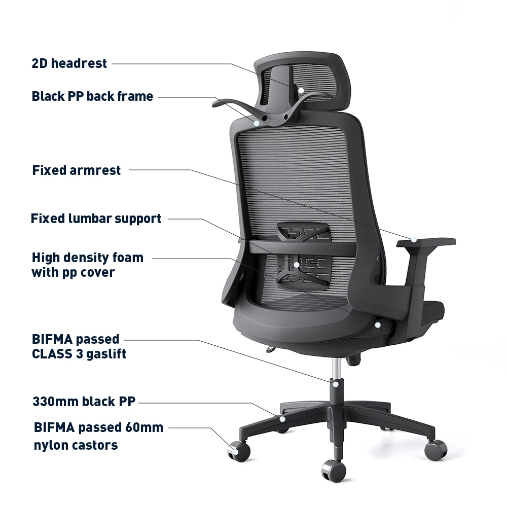 New Design Ergo Mesh Computer Chair Swivel Home Office Chair With Headrest