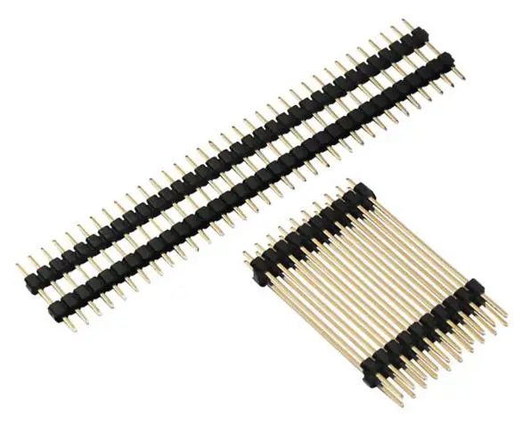 Позолоченный прямой контактный разъем 2,54 мм H2.5, одинарный двойной пластиковый индивидуальный штырь длиной 1-80 штырьков, одинарный двойной уровень