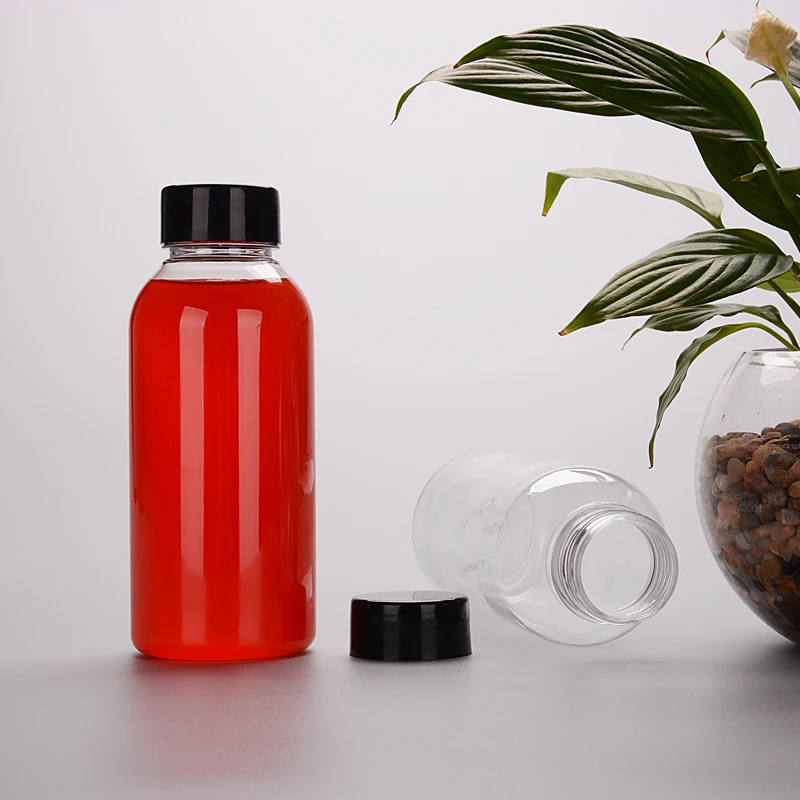 NEW 13oz 400ml PET Plastic Packaging Beauty Transparent Beverage Milk Coffee Juice Empty Bottle With Cap