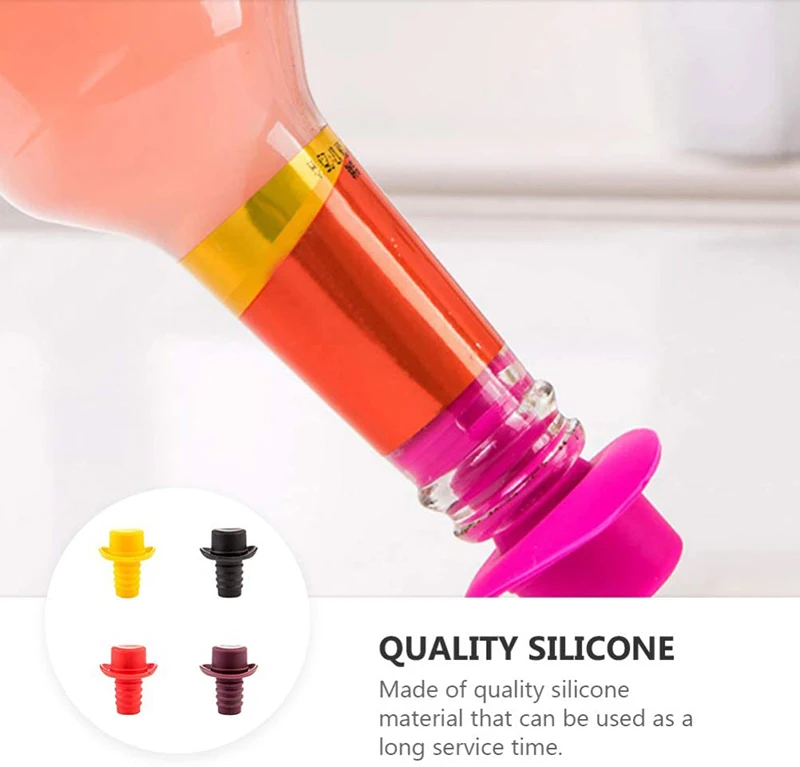 Anti-Volatile Reusable Eco-friendly Silicone Wine Bottle Stopper For Home Hotel Bar