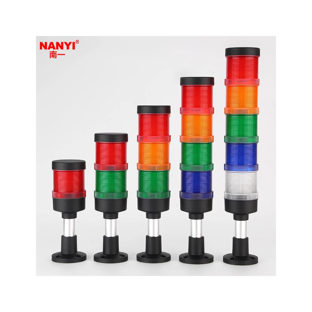 Multi layer sound and light alarm LED signal tower light, machine tool indicator, three color warning light with sound, foldable
