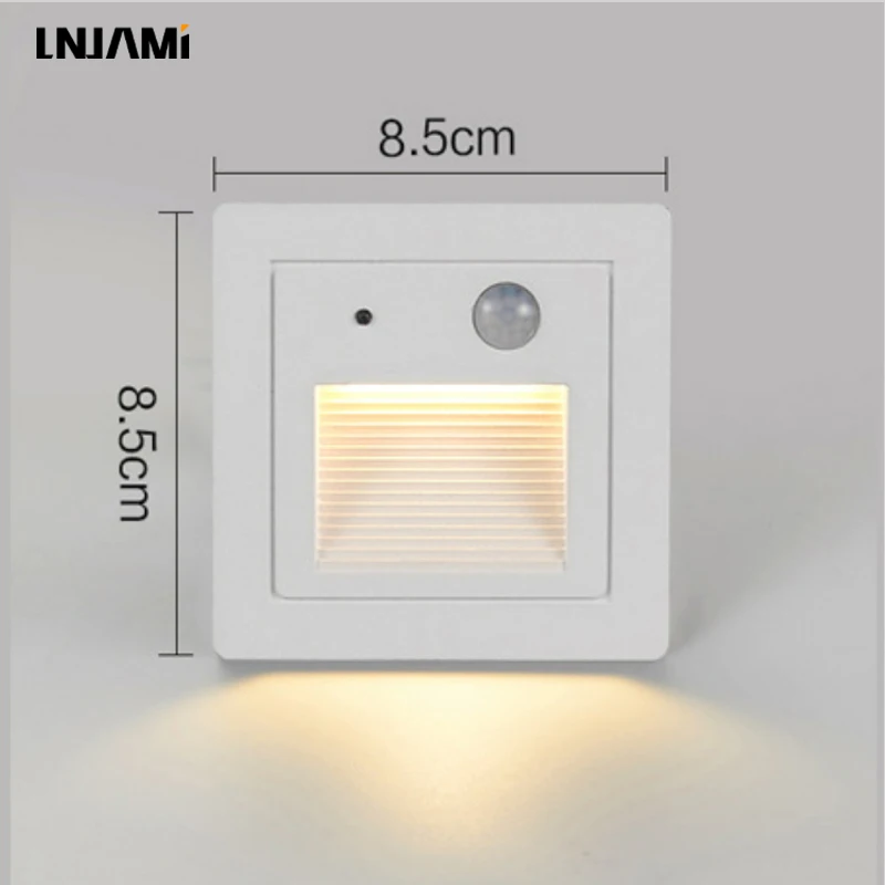 LNJAMI IP65 Waterproof Outdoor Wall Recessed Rectangular LED Step Stair Light For Indoor Outside Stair Case