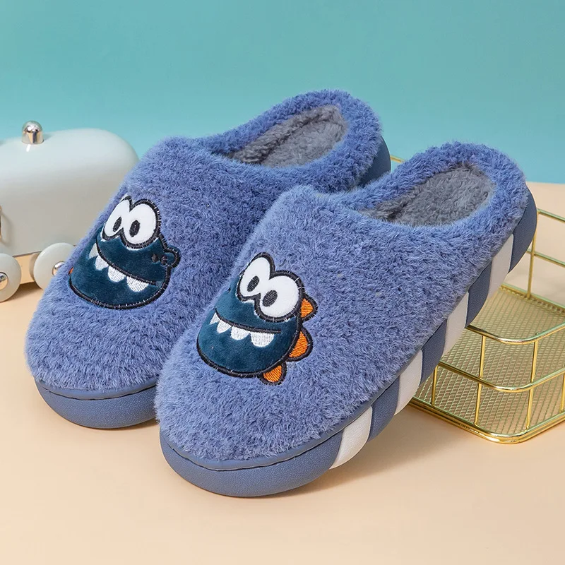 Новинка от производителя осенне-зимние хлопковые тапочки с утолщенной подошвой Симпатичные домашние детские для родителей и детей мультяшным