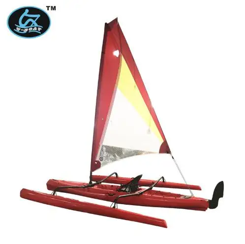  U-лодка высокого качества маленький пластиковый trimaran sinle sit on top sailboat с алюминиевыми сидениями системой