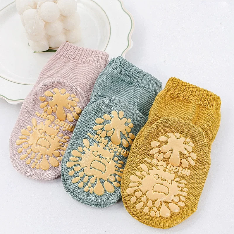 Kids Baby Custom Rubber Grips Yoga Socks Non Slip Anti Skid Pilates Ankle Grip Made Best Design Trampoline Socks