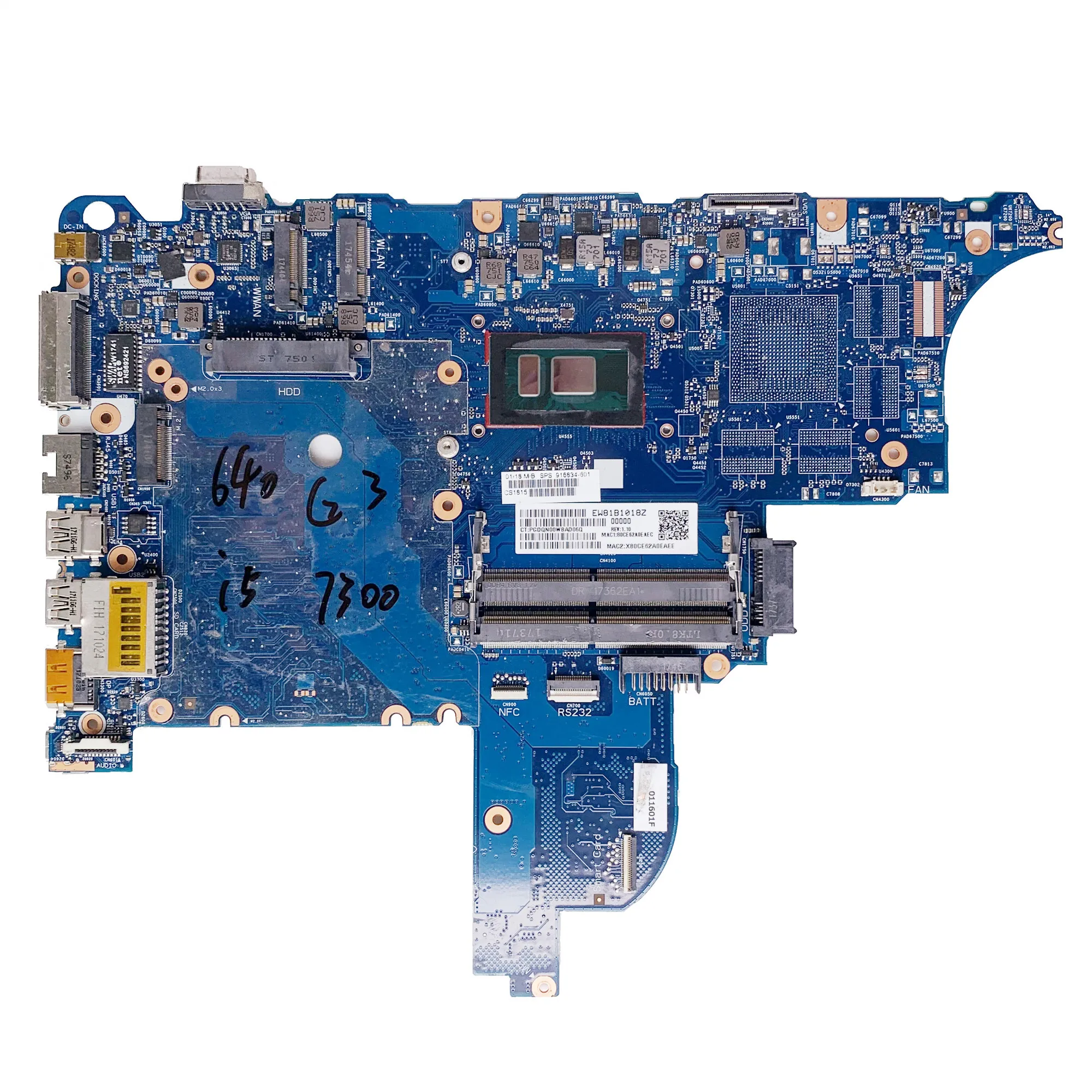 Used For HP Probook 640 G3 650 G3 Laptop Motherboard 916834-601 916834-001 6050A2860101-MB With I5-7300U CPU DDR4 100% Tested