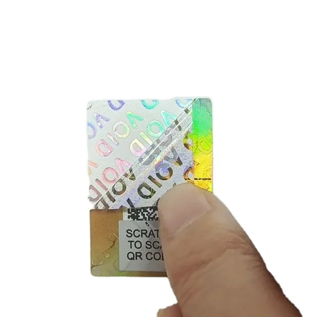 Free Design QR Code Sticker Custom Printing Adhesives Label Sticker with Holographic Effect