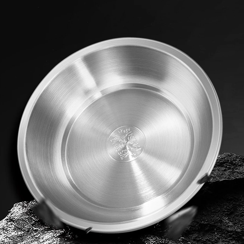 2024 news product round shape unbreakable hotel serving metal 316 stainless steel dinnerware dinner set luxury dishes & plates