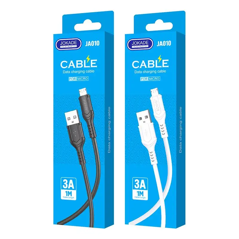 JOKADE Wholesale Cheap Durable PVC Wire Intelligent 3A  Fast Charging Usb Micro Data Cable For Mobile Phone