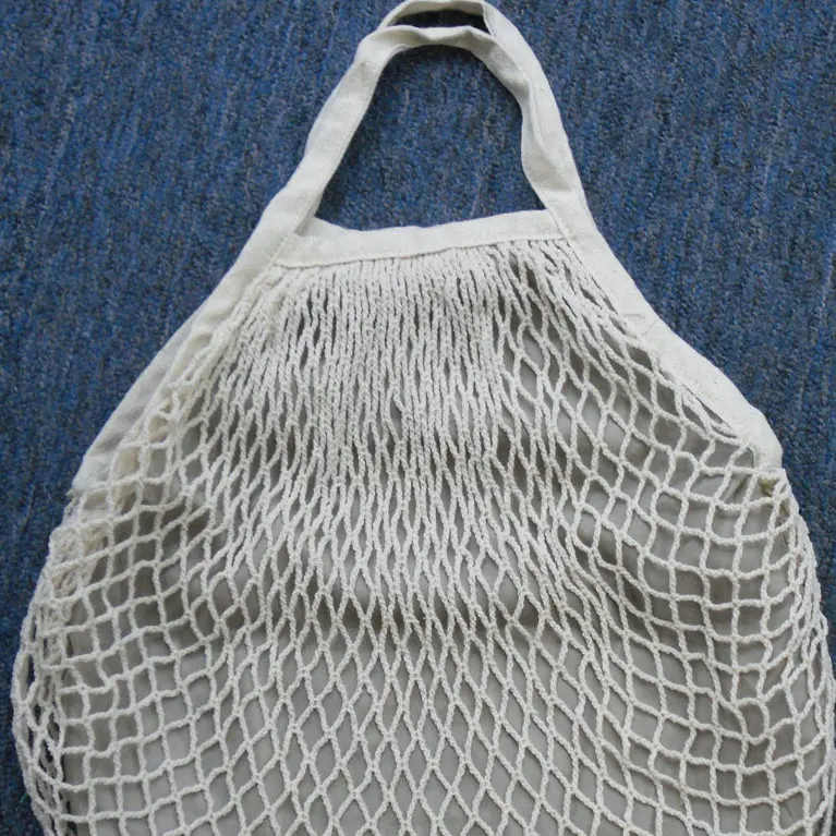 Сетчатая Сумка с длинной ручкой, из 100% хлопка, для овощей и фруктов, с подкладкой из полиэстера, хлопковая Сетчатая Сумка-тоут для покупок, Сетчатая Сумка