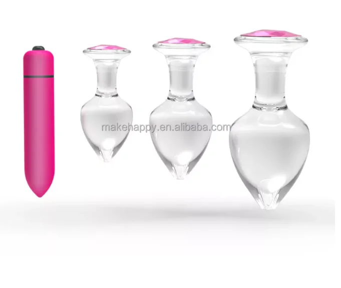 free sample S M L flash  Anal Plug Stainless Steel Jewel  Sex Toys Dilator Multi Size Remote control Butt Plug