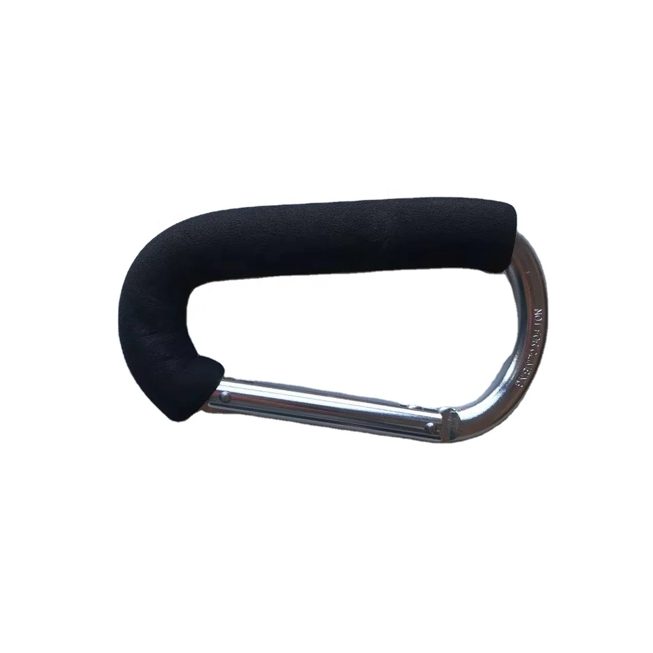 12 * 140MM Large Aluminum D-style shaped Carabiner carry handle with sponge grip for shopping bags