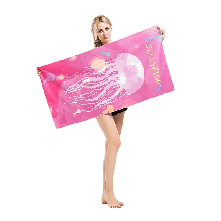 Customized Over-Size Hawaii 100% Cotton Cut Pile Terry Printed Summer Ocean Coconut Palm Beach Towel Wholesale