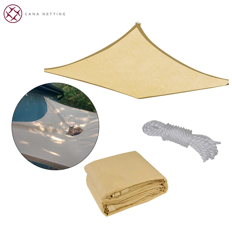 UV blocked  triangle beige HDPE shade sail knitted shade cloth shade sail