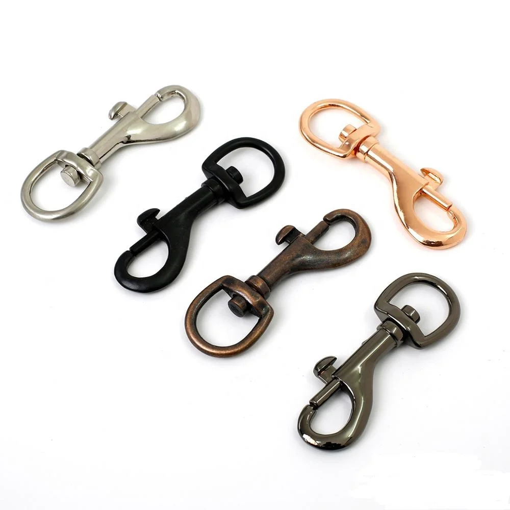 Multi-function Classical Metal Snap Hook for Dog Leash Belt Rose Gold Swivel Snap Hook for Bags High Quality Metal Carabiner