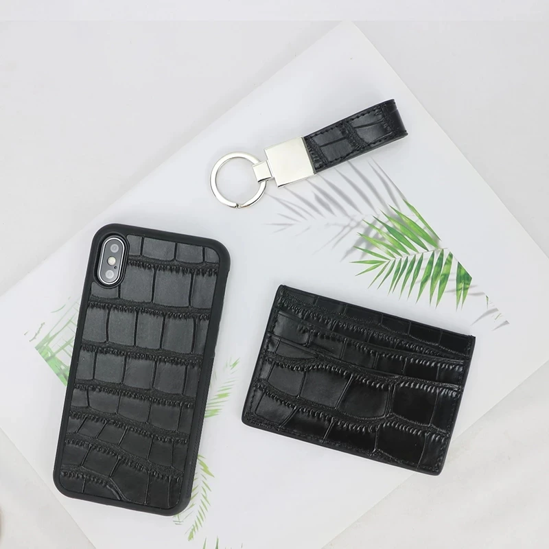 Classic high quality crocodile pattern card holder unisex men women Genuine leather credit card ID card holder