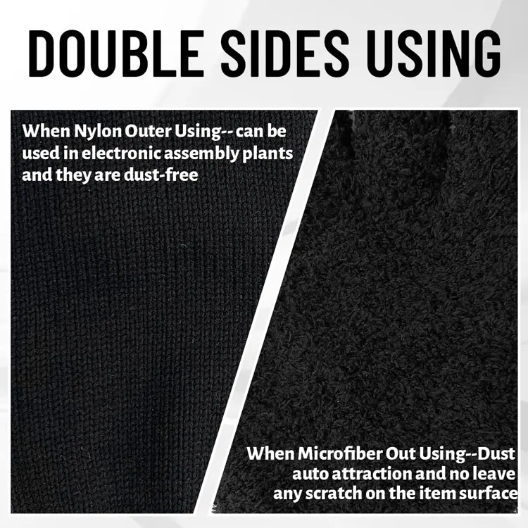 8 Gauge Double Manufacturer Direct Sales Customization Layer Nylon Outer Half Fleece Inner Winter Gloves