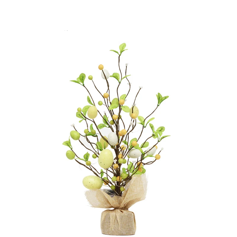 Wholesale Easter Home Decor Lighting Led Decorations Easter Egg Trees LED Luminous Tabletop Decoration Lighted Easter Tree
