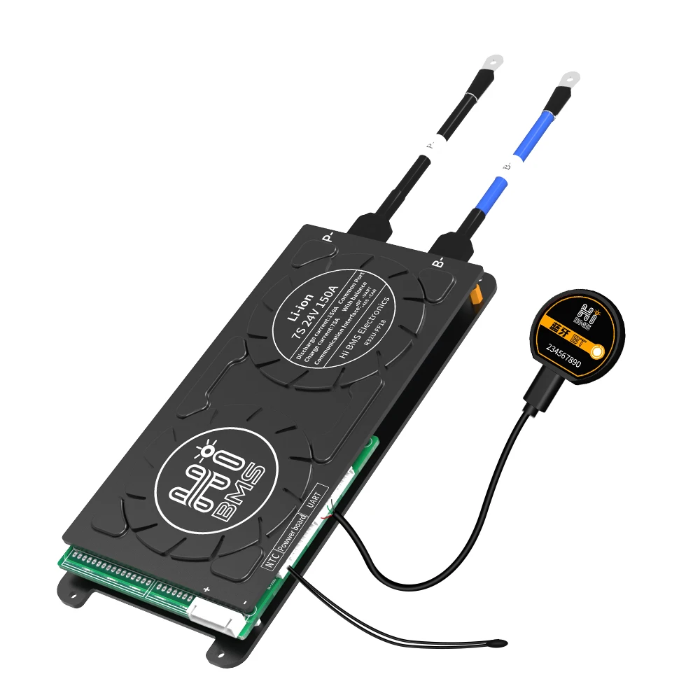 7S smart bms lifepo4 200A 3.7V Li-ion battery bms 24V BT UART rs485 can communication lithium battery smart bms 7s