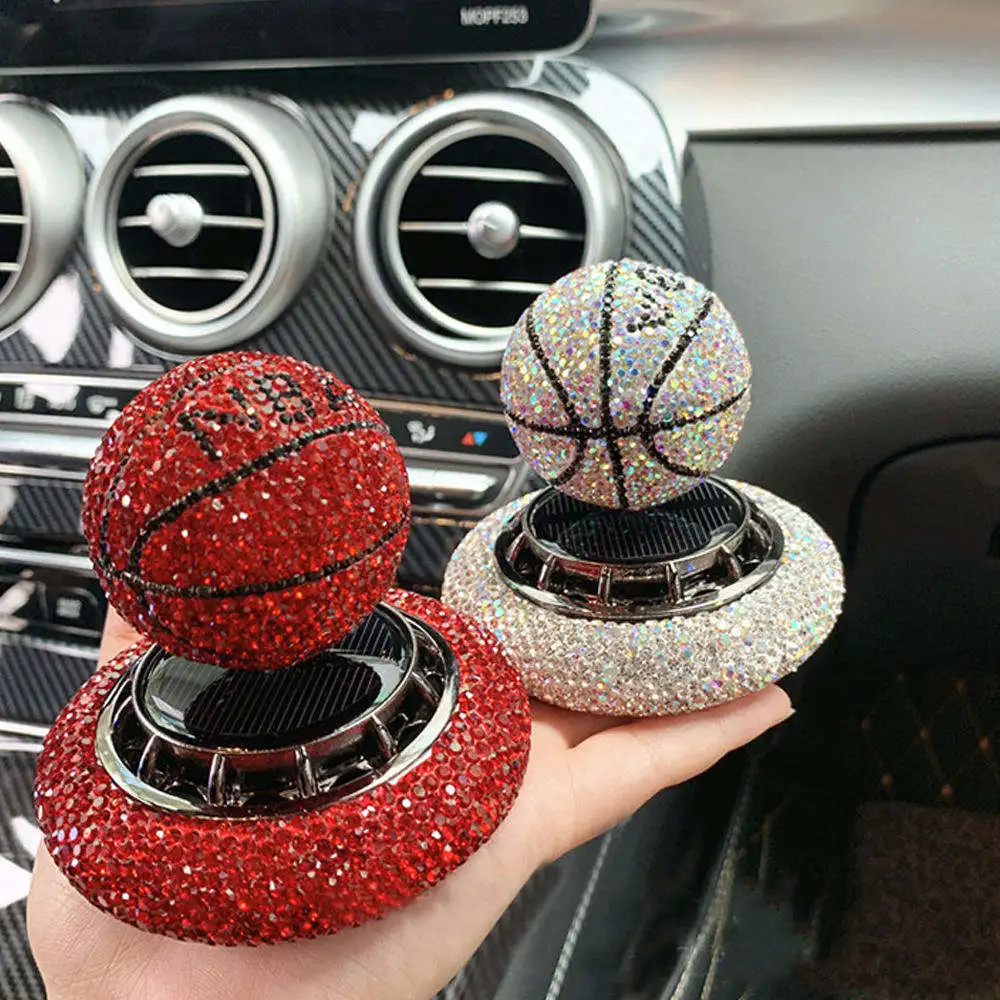Car Air Freshener Solar Rotary Diamond Basketball Perfume Football Diffuser Perfume Lasting Decorations Air Freshener