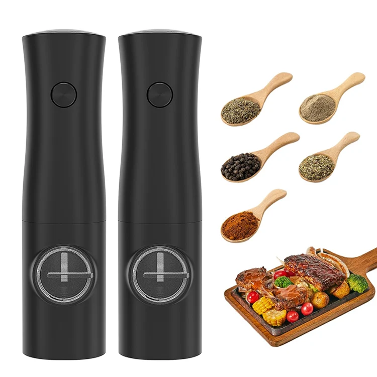 Electric Salt or Pepper Grinder Battery Operated Gravity Pepper Grinder with Light and Switch Button Automatic Pepper Mill