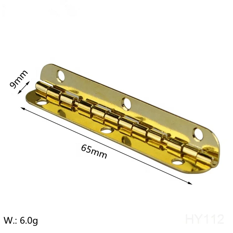 Factory supply 90 degree long gold metal box hinge for wooden cases
