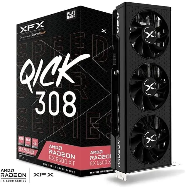 XFX Быстродействующее устройство adeon RX 6600 XT черный игровая графика Gard 8 Гб GDDR6 3xDP,AMD рднк 2 RX-66XT8LBDQ