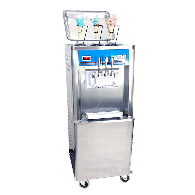 Factory Price Vertical Soft Ice Cream Machine Business Use Standing Ice Cream Maker With 3 Flavors